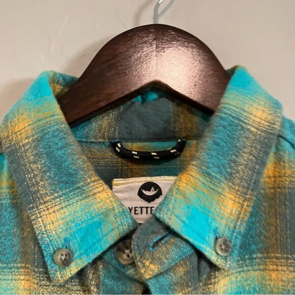 Fayettechill Teal and Orange Plaid 100% Cotton Flannel Shirt Women's Size M - Picture 6 of 12